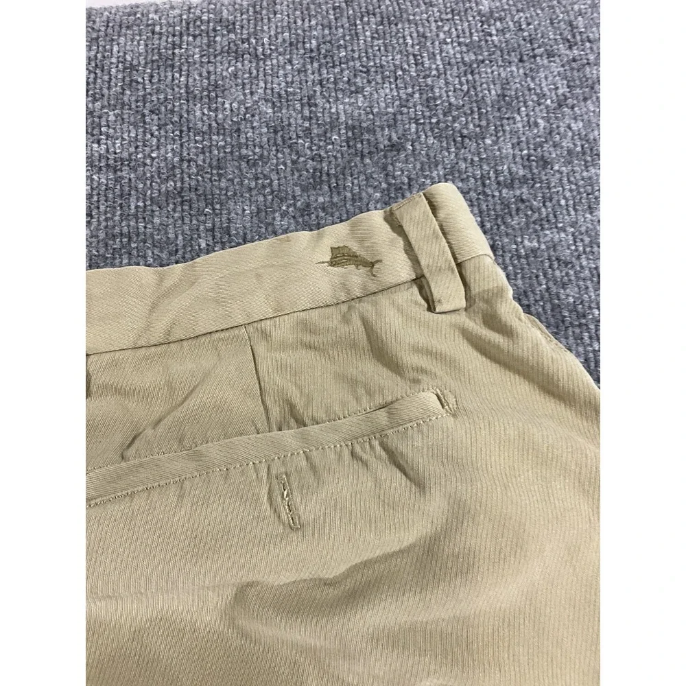 Tommy Bahama Pants Mens 36x28 Khaki Tan Flat Front Casual Dress Lightweight Rela